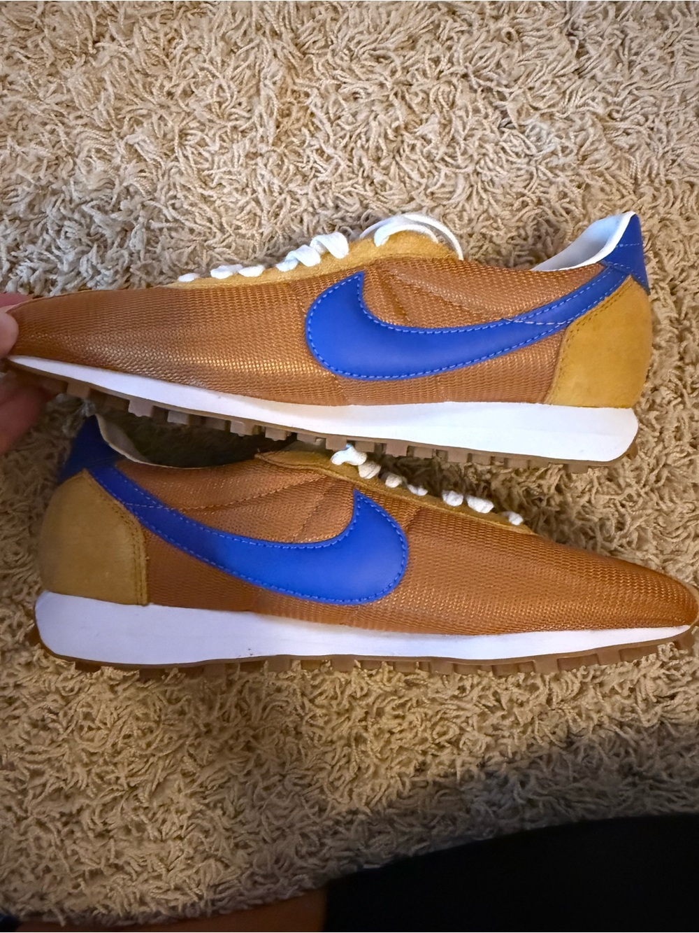 Nike Brown and Royal Blue Retro Low-Top Sneakers - Picture 2 of 5
